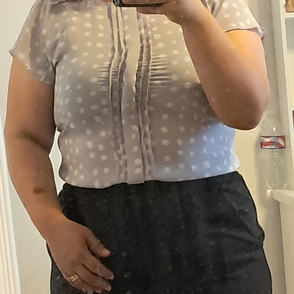 Polka Dot Short Sleeve Blouse
